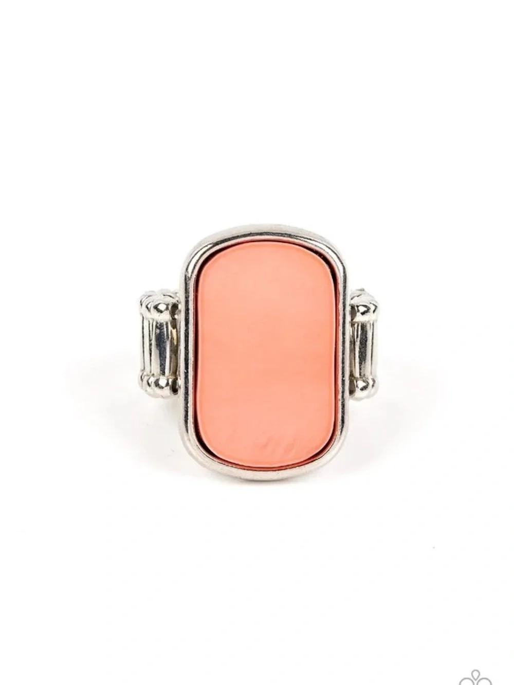 paparazzi Pink Coral Rectangle Silver Ring